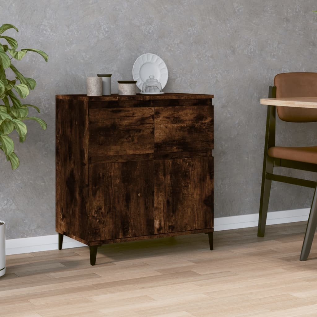 VidaXL Dressoir 60x35x70 cm bewerkt hout gerookt eikenkleurig