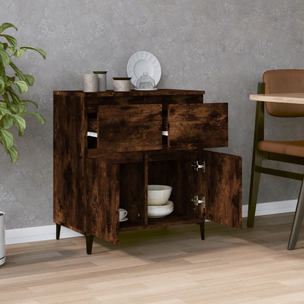 VidaXL Dressoir 60x35x70 cm bewerkt hout gerookt eikenkleurig