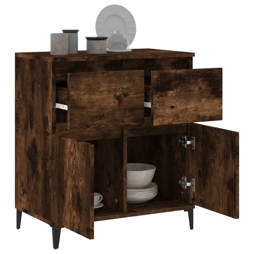 VidaXL Dressoir 60x35x70 cm bewerkt hout gerookt eikenkleurig
