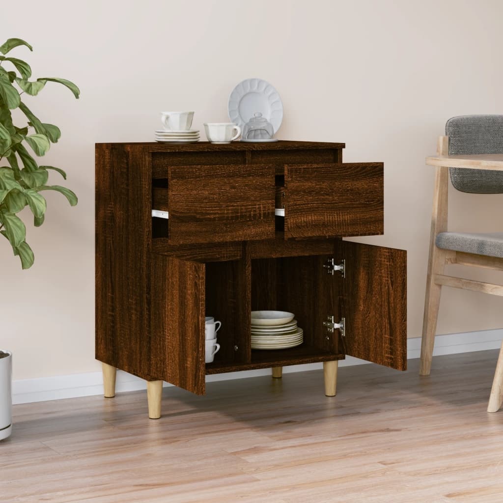 VidaXL Dressoir 60x35x70 cm bewerkt hout bruineikenkleurig