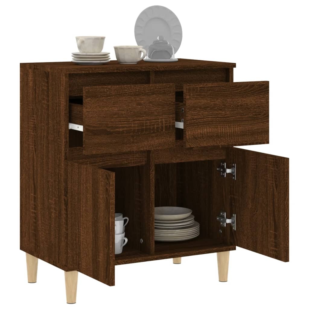 VidaXL Dressoir 60x35x70 cm bewerkt hout bruineikenkleurig