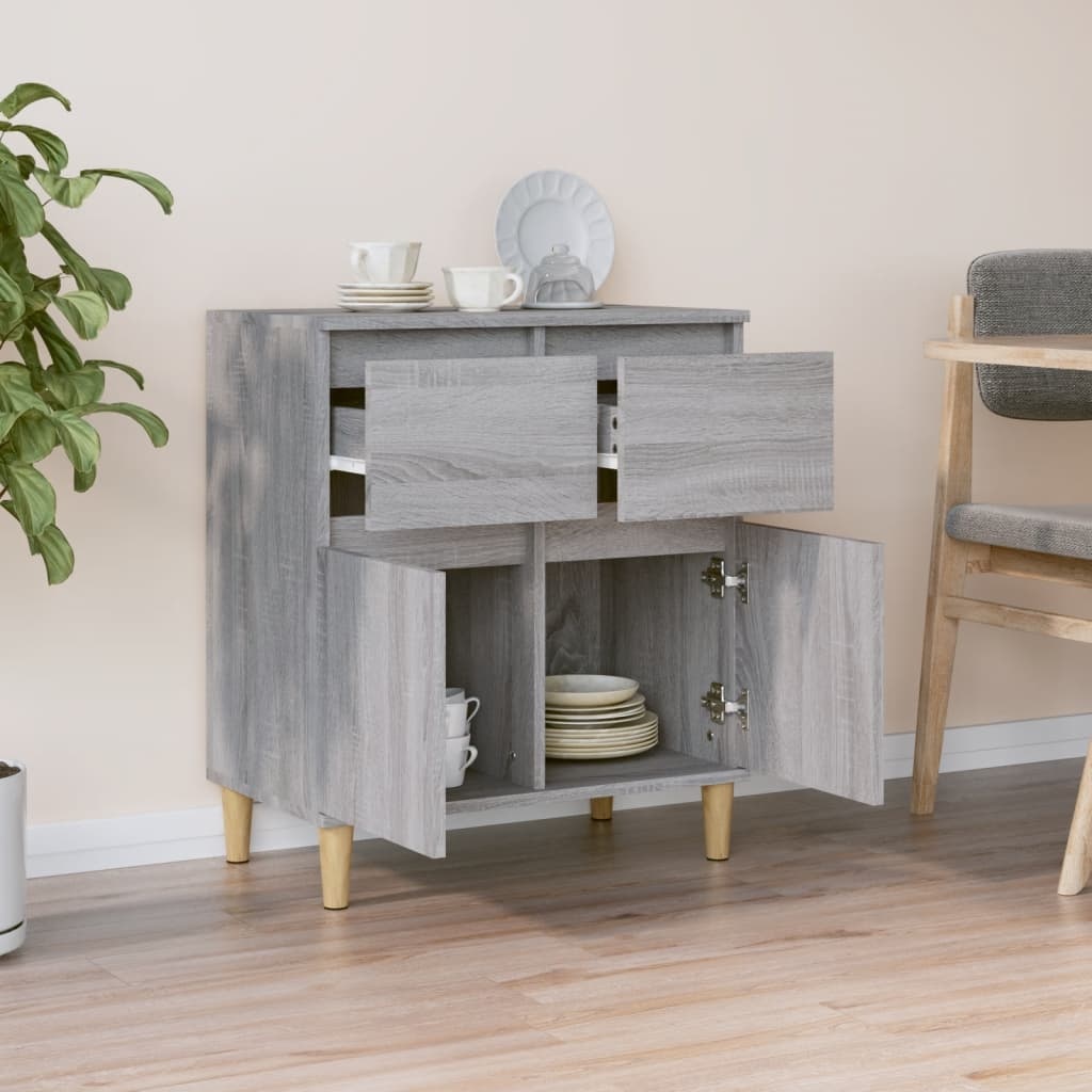 VidaXL Dressoir 60x30x75 cm bewerkt hout grijs sonoma eikenkleurig