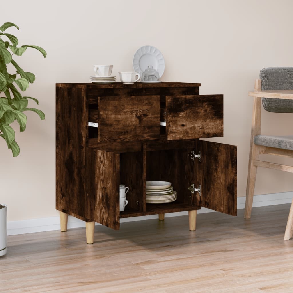 VidaXL Dressoir 60x35x70 cm bewerkt hout gerookt eikenkleurig