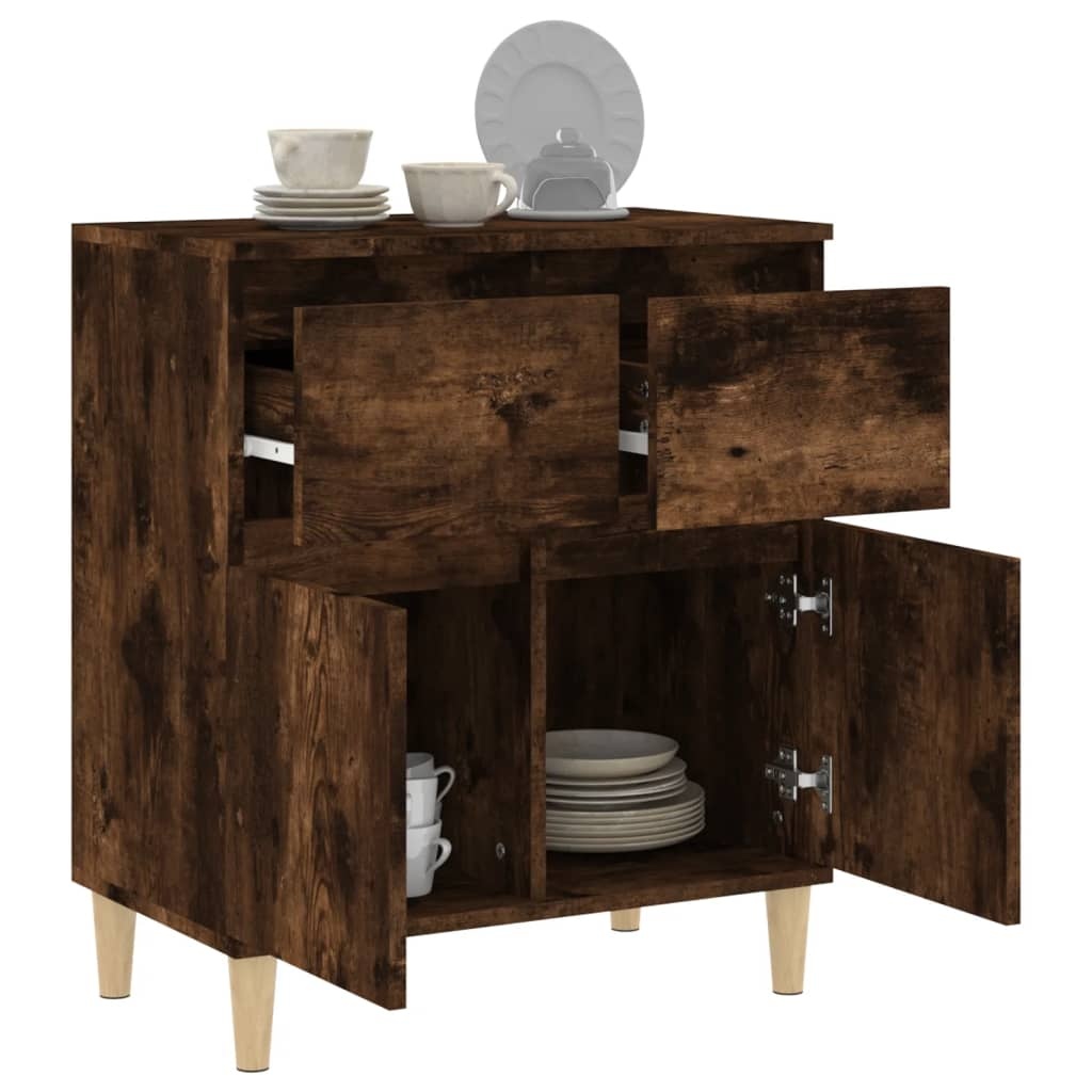 VidaXL Dressoir 60x35x70 cm bewerkt hout gerookt eikenkleurig