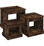 VidaXL 3-delige Tafeltjesset bewerkt hout gerookt eikenkleurig