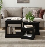 VidaXL 3-delige Tafeltjesset bewerkt hout zwart