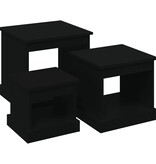 VidaXL 3-delige Tafeltjesset bewerkt hout zwart