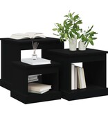 VidaXL 3-delige Tafeltjesset bewerkt hout zwart