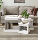 VidaXL 3-delige Tafeltjesset bewerkt hout wit