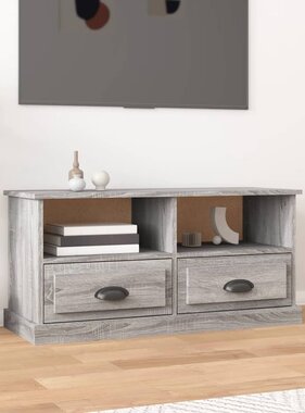 VidaXL Tv-meubel 93x35,5x45 cm bewerkt hout grijs sonoma eikenkleurig