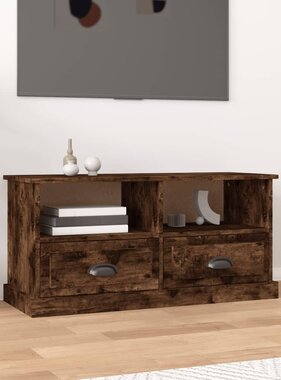 VidaXL Tv-meubel 93x35,5x45 cm bewerkt hout gerookt eikenkleurig