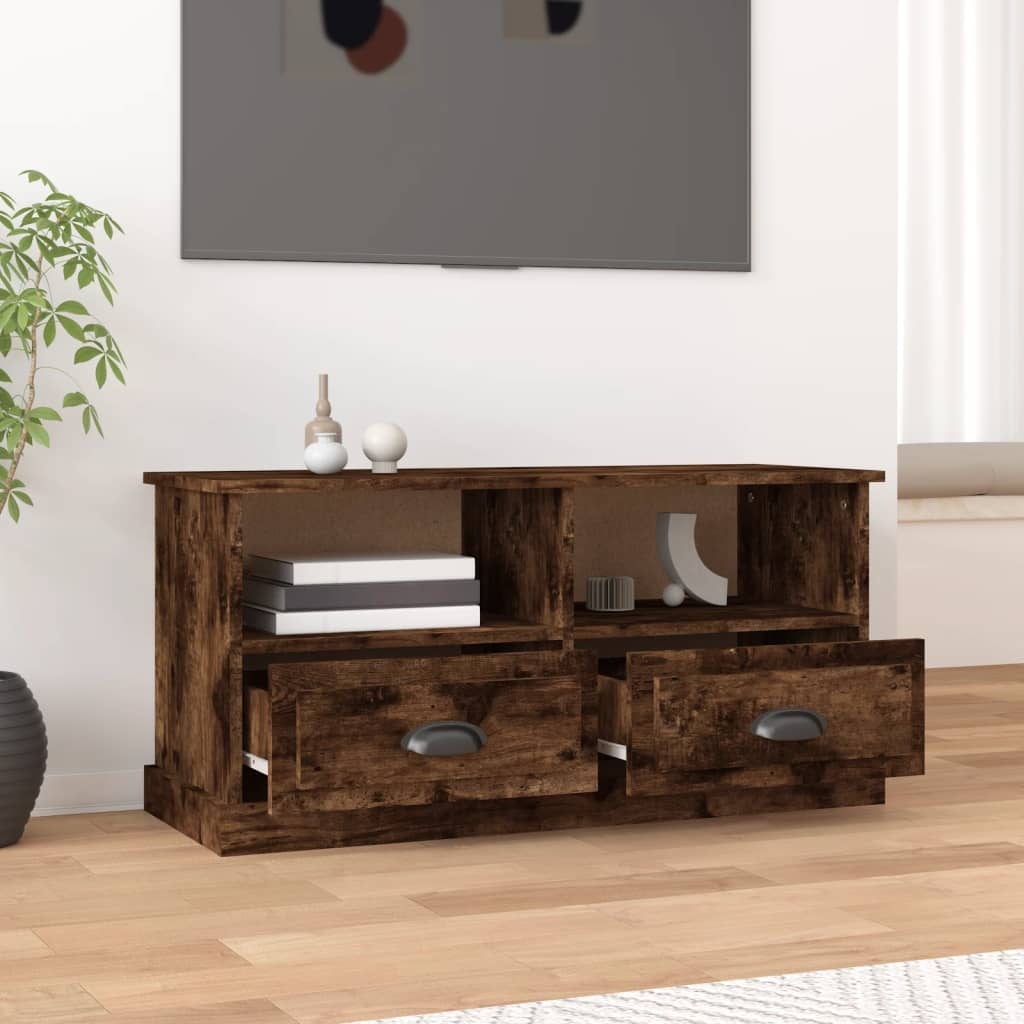 VidaXL Tv-meubel 93x35,5x45 cm bewerkt hout gerookt eikenkleurig