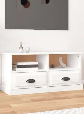 VidaXL Tv-meubel 93x35,5x45 cm bewerkt hout hoogglans wit
