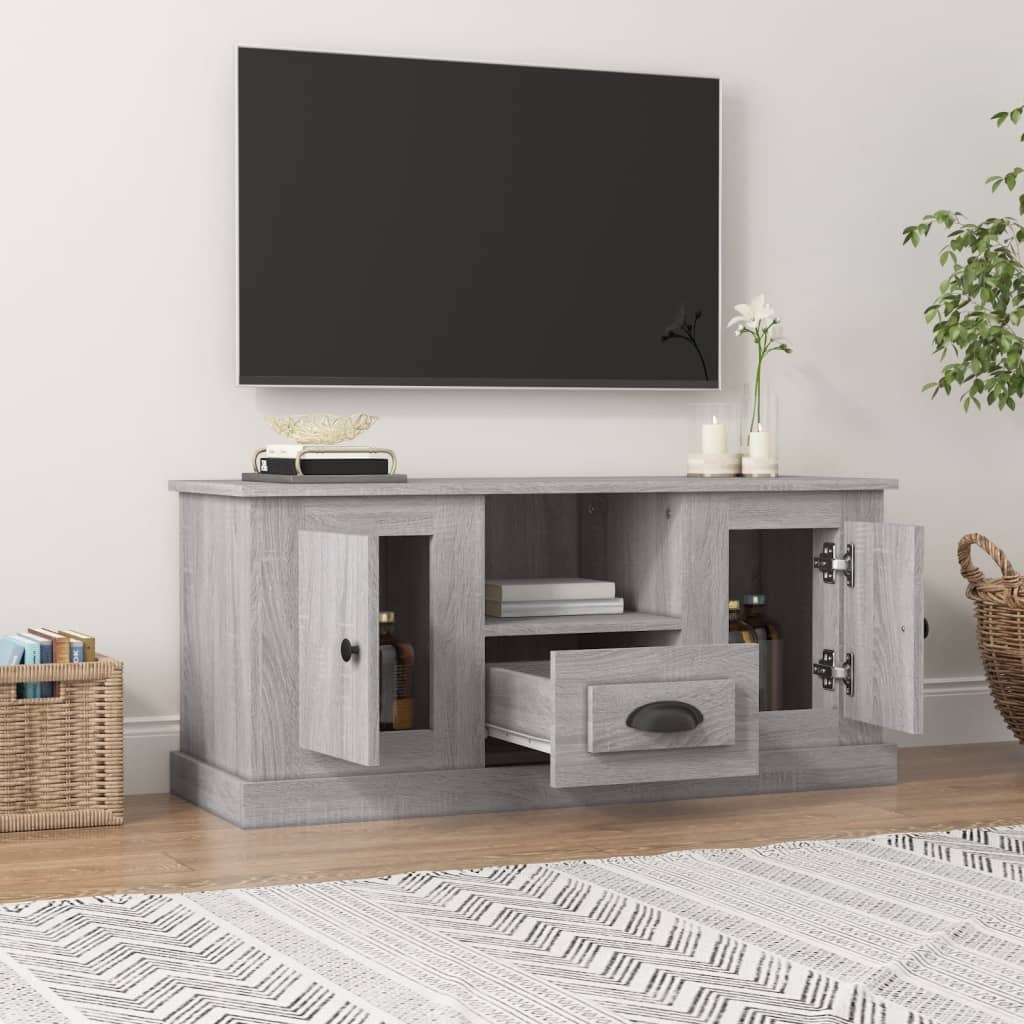 VidaXL Tv-meubel 100x35,5x45 cm bewerkt hout grijs sonoma eikenkleurig