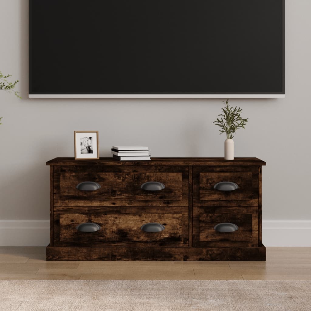 vidaXL Tv-meubel 100x35,5x45 cm bewerkt hout gerookt eikenkleurig