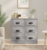 VidaXL Dressoir 70x35,5x67,5 cm bewerkt hout grijs sonoma eikenkleurig