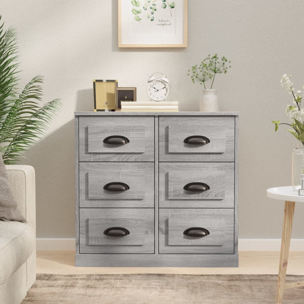 VidaXL Dressoir 70x35,5x67,5 cm bewerkt hout grijs sonoma eikenkleurig