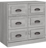 VidaXL Dressoir 70x35,5x67,5 cm bewerkt hout grijs sonoma eikenkleurig