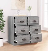 VidaXL Dressoir 70x35,5x67,5 cm bewerkt hout grijs sonoma eikenkleurig