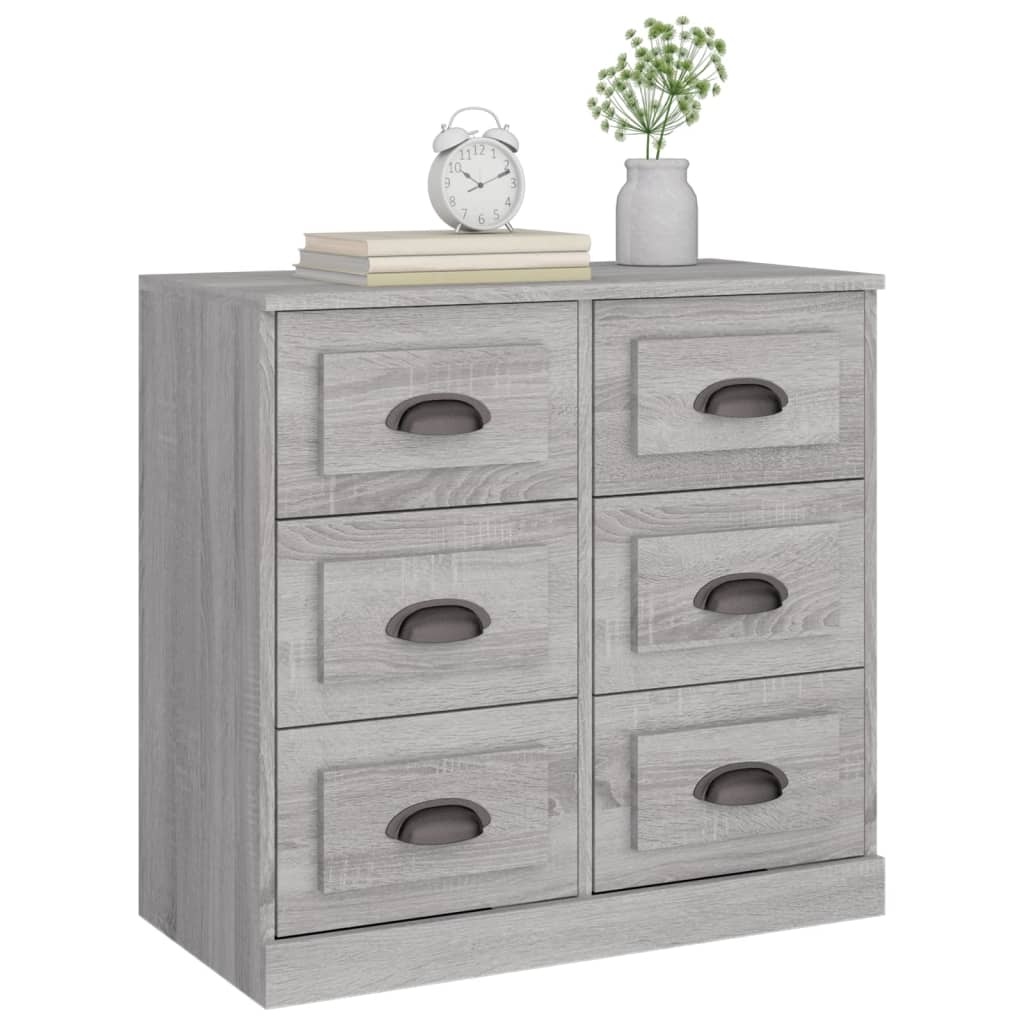 VidaXL Dressoir 70x35,5x67,5 cm bewerkt hout grijs sonoma eikenkleurig