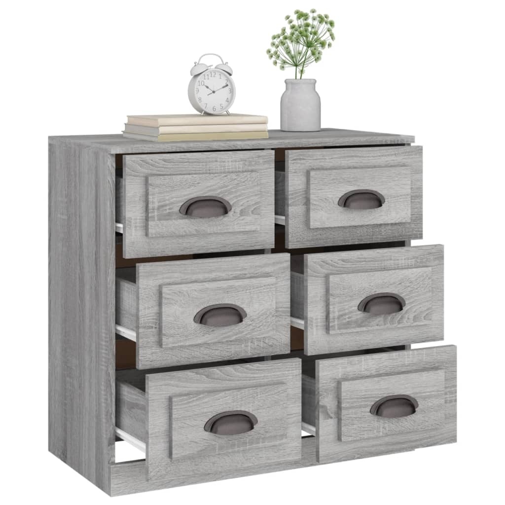VidaXL Dressoir 70x35,5x67,5 cm bewerkt hout grijs sonoma eikenkleurig