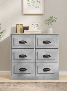 VidaXL Dressoir 70x35,5x67,5 cm bewerkt hout betongrijs