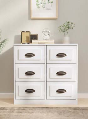 VidaXL Dressoir 70x35x67,5 cm bewerkt hout hoogglans wit
