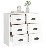 VidaXL Dressoir 70x35x67,5 cm bewerkt hout hoogglans wit