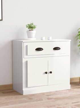 VidaXL Dressoir 70x35x67,5 cm bewerkt hout hoogglans wit