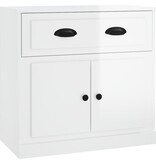 VidaXL Dressoir 70x35x67,5 cm bewerkt hout hoogglans wit