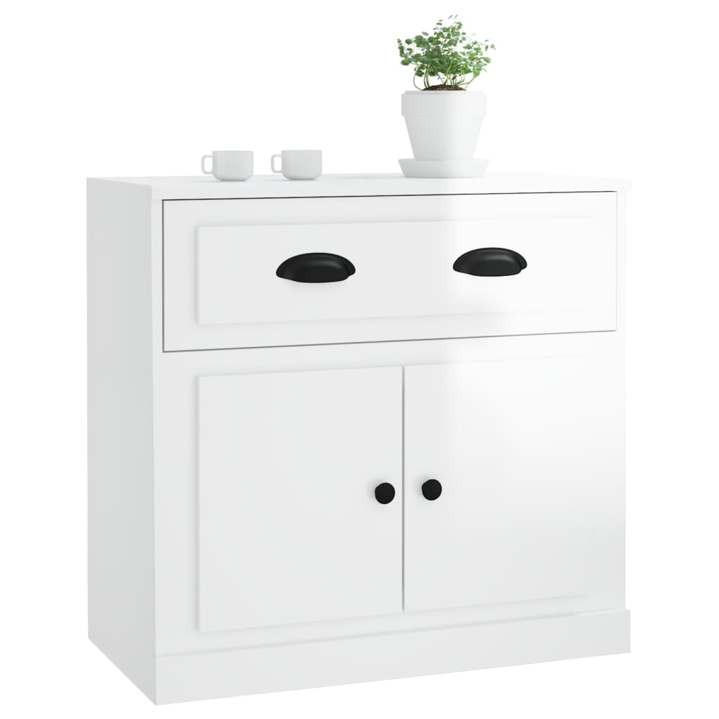 VidaXL Dressoir 70x35x67,5 cm bewerkt hout hoogglans wit