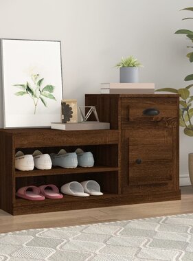 VidaXL Schoenenkast 100x42x60 cm bewerkt hout bruineikenkleurig