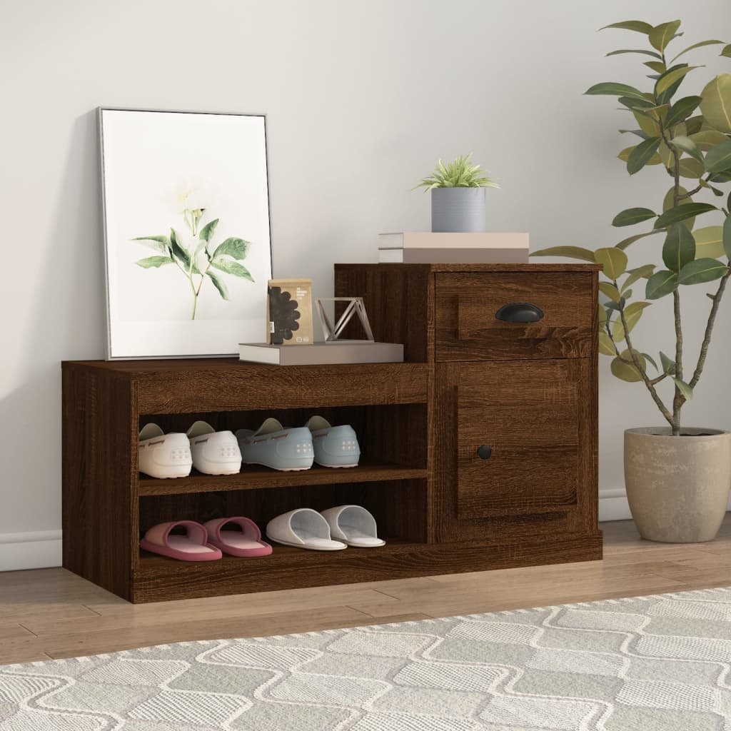 VidaXL Schoenenkast 100x42x60 cm bewerkt hout bruineikenkleurig