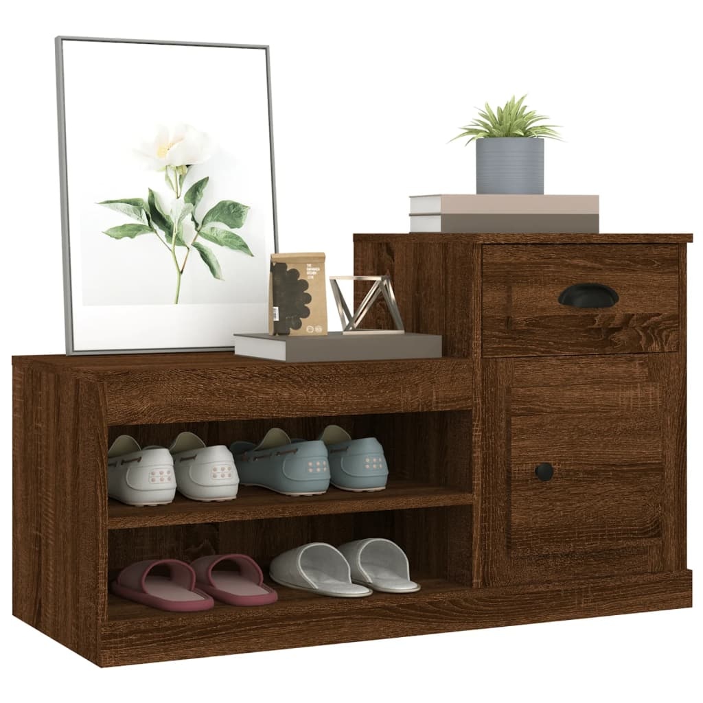 VidaXL Schoenenkast 100x42x60 cm bewerkt hout bruineikenkleurig