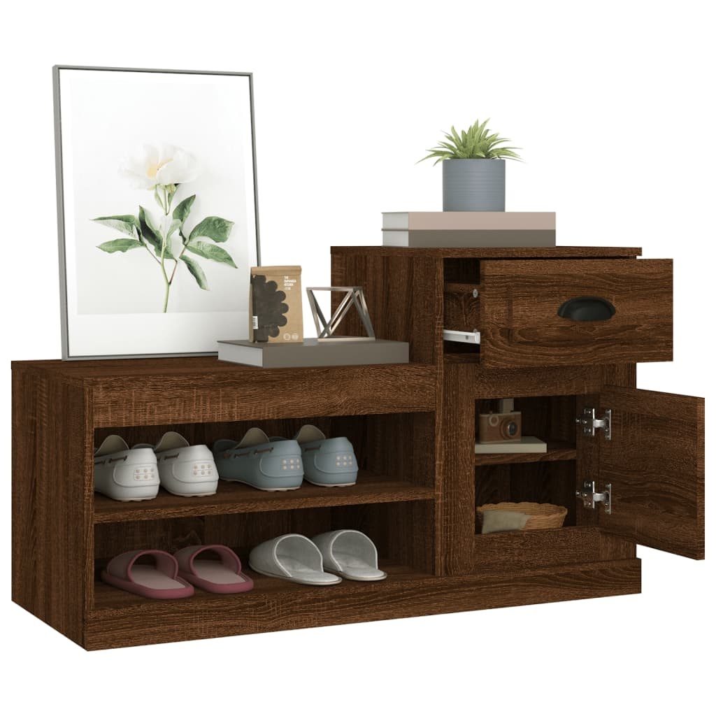 VidaXL Schoenenkast 100x42x60 cm bewerkt hout bruineikenkleurig