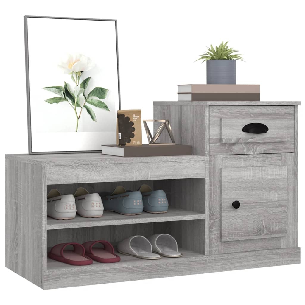 VidaXL Schoenenkast 100x42x60 cm bewerkt hout grijs sonoma eikenkleur