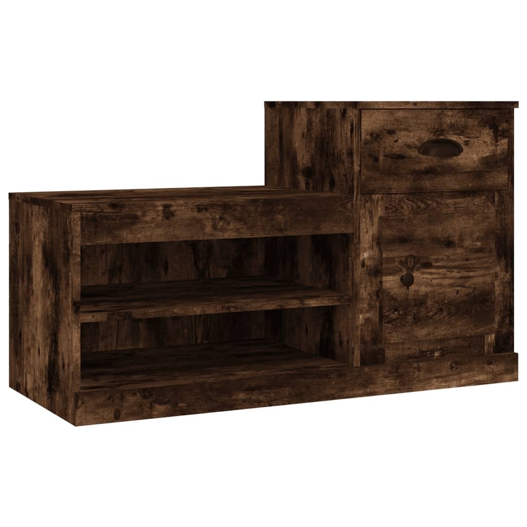 VidaXL Schoenenkast 100x42x60 cm bewerkt hout gerookt eikenkleurig