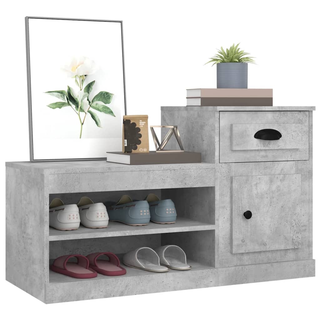 VidaXL Schoenenkast 100x42x60 cm bewerkt hout betongrijs