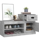 vidaXL Schoenenkast 100x42x60 cm bewerkt hout betongrijs