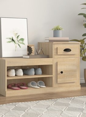 VidaXL Schoenenkast 100x42x60 cm bewerkt hout sonoma eikenkleurig