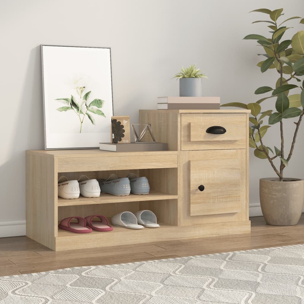 VidaXL Schoenenkast 100x42x60 cm bewerkt hout sonoma eikenkleurig