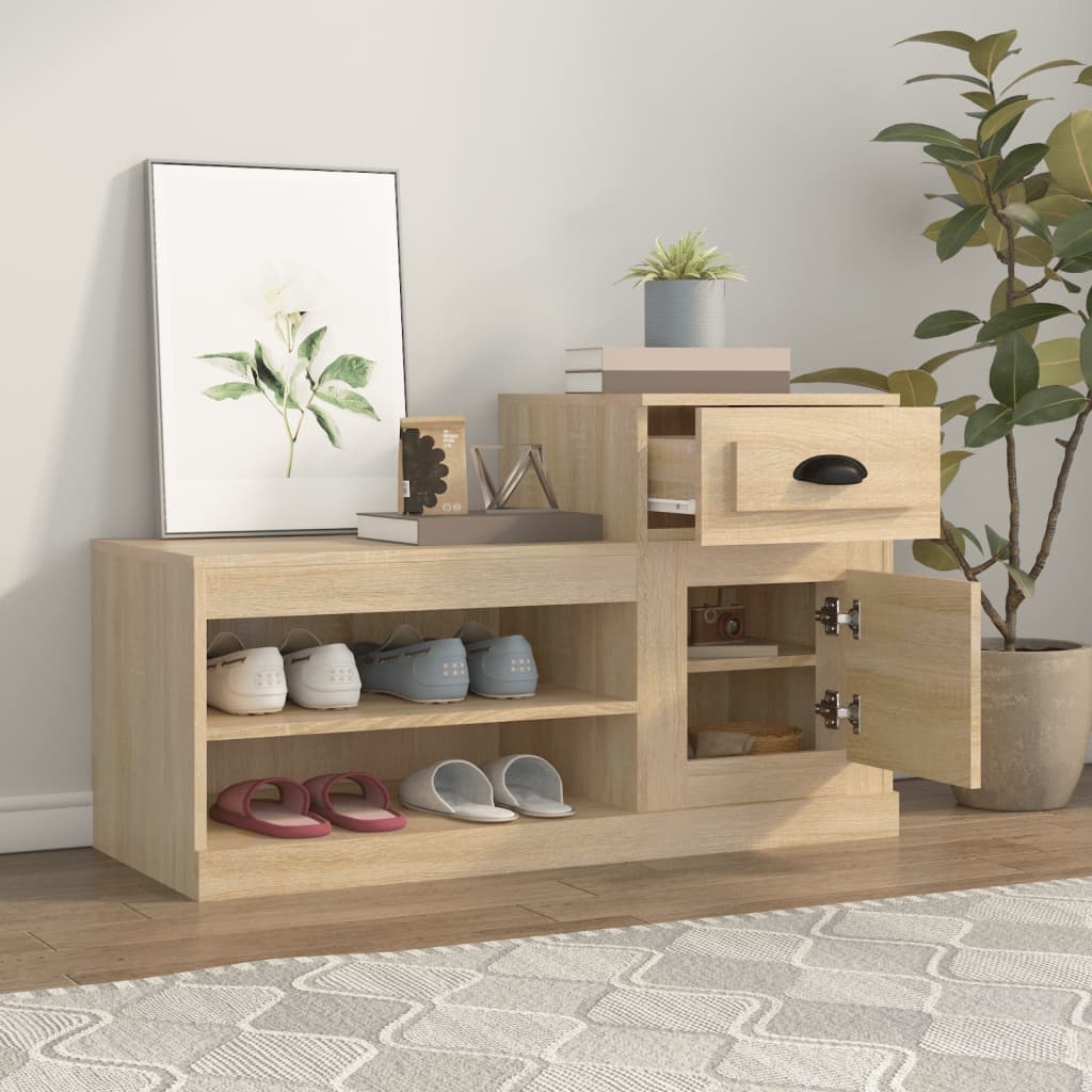 VidaXL Schoenenkast 100x42x60 cm bewerkt hout sonoma eikenkleurig