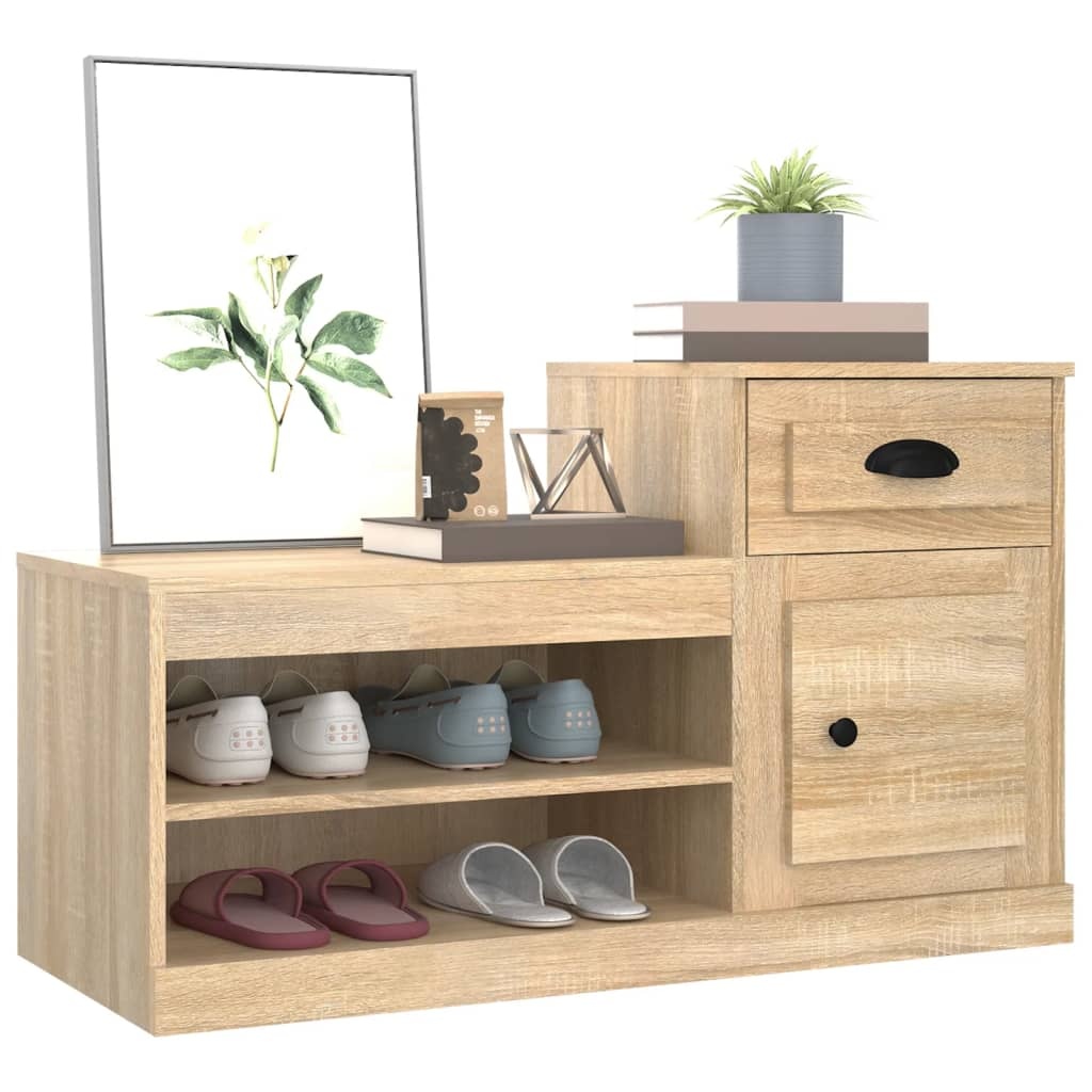 VidaXL Schoenenkast 100x42x60 cm bewerkt hout sonoma eikenkleurig