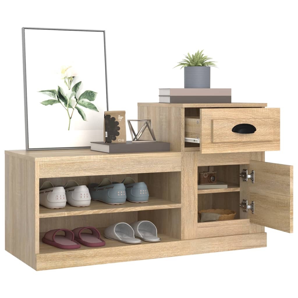 VidaXL Schoenenkast 100x42x60 cm bewerkt hout sonoma eikenkleurig