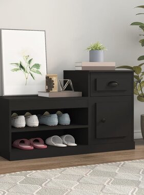 VidaXL Schoenenkast 100x42x60 cm bewerkt hout zwart