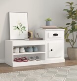 VidaXL Schoenenkast 100x42x60 cm bewerkt hout wit