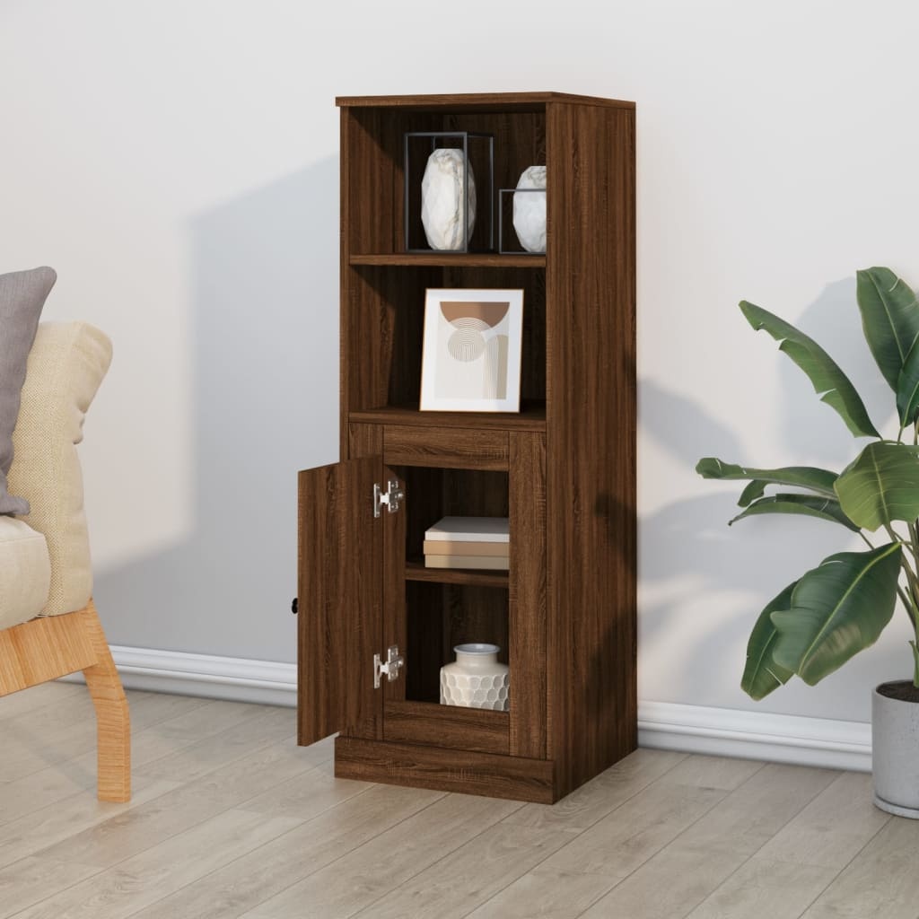 VidaXL Hoge kast 36x35,5x103,5 cm bewerkt hout bruineikenkleurig
