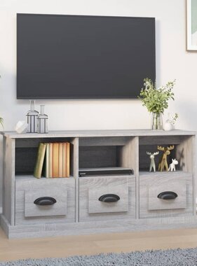 VidaXL Tv-meubel 100x35x50 cm bewerkt hout grijs sonoma eikenkleurig