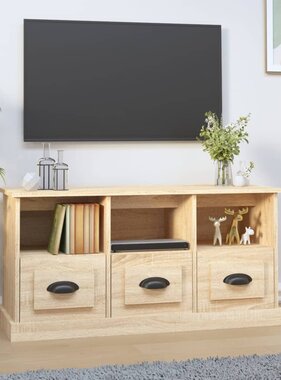 VidaXL Tv-meubel 100x35x50 cm bewerkt hout sonoma eikenkleurig