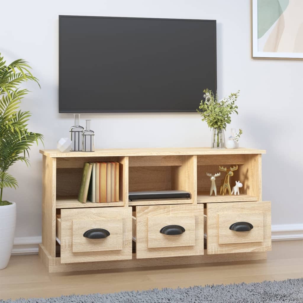 VidaXL Tv-meubel 100x35x50 cm bewerkt hout sonoma eikenkleurig